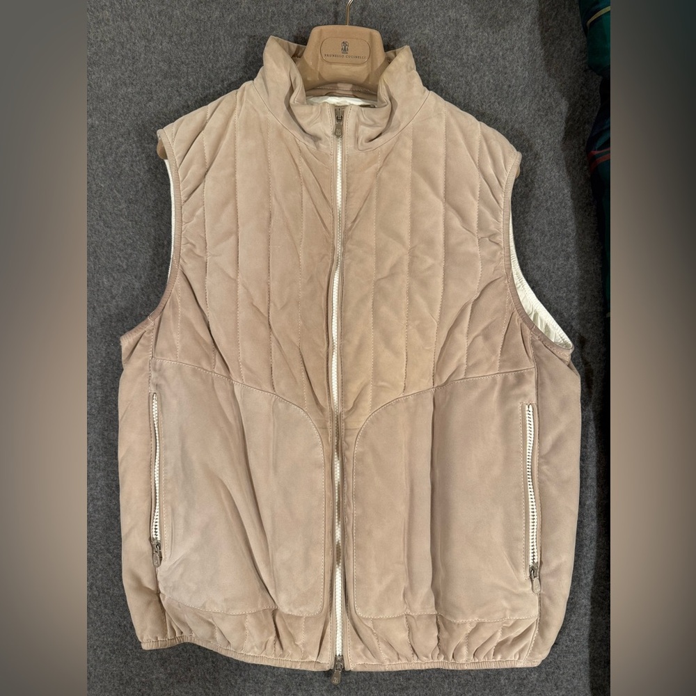 Men's Tan Quilted Vest